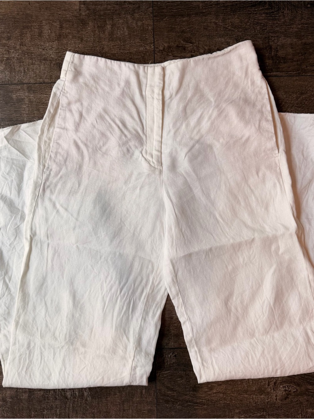 Massimo Dutti White Linen Trousers